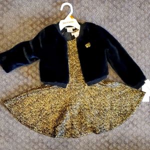 NWT!  2 piece dress with faux fur jacket